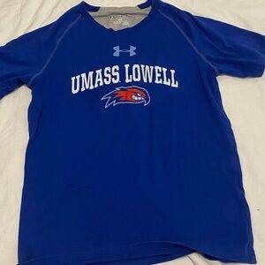Under Armour UMass Lowell Blue and Gray HeatGear Shirt